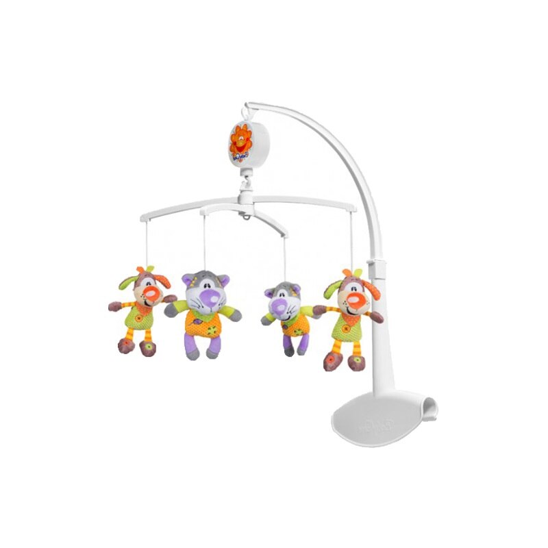 Carusel muzical pentru patut pliabil Catelusi si Pisicute BabyOno 1361M, Multicolor