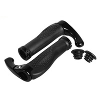 Mansoane ghidon cu coarne, manere ghidon pentru bicicleta Mountain Bike, design ergonomic, anti-alunecare, prindere surub, negru