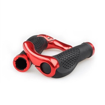 Mansoane ghidon cu coarne, manere ghidon pentru bicicleta Mountain Bike, design ergonomic, anti-alunecare, prindere surub, rosu Mansoane ghidon cu coarne, manere ghidon pentru bicicleta Mountain Bike, design ergonomic, anti-alunecare, prindere surub, rosu
