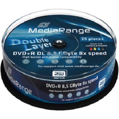 DVD + R MediaRange Dual Layer 240min. / 8.5Gb 8X Printabil - 25 buc.