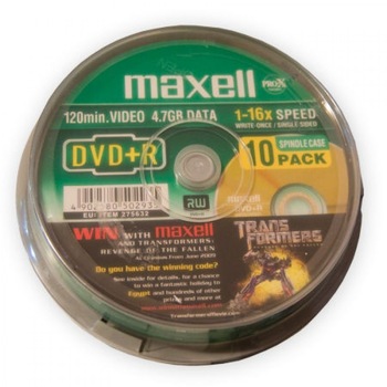DVD+R 4,7GB, 16X, 10 bucati, Maxell - 401491 DVD+R 4,7GB, 16X, 10 bucati, Maxell - 401491