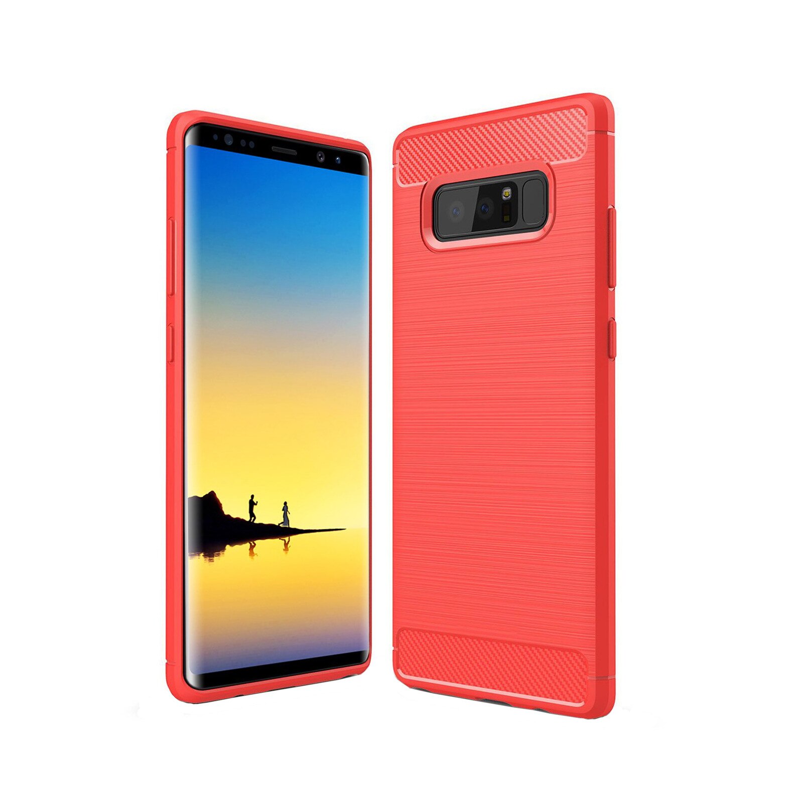 Husa Samsung Galaxy Note 8, Slim Armor Carbon, carcasa spate Antisoc, Rosu