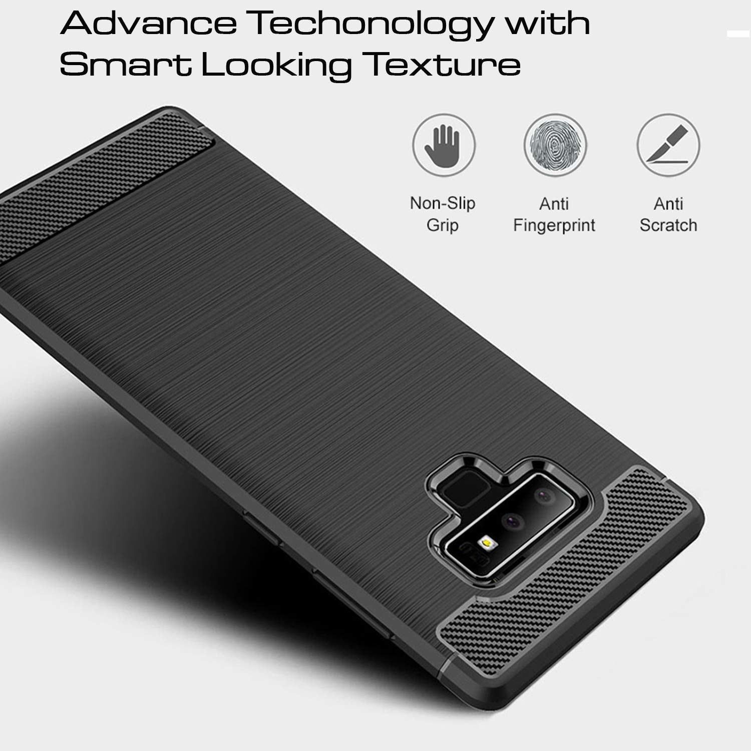 Husa pentru Samsung Galaxy Note 9, Slim Armor Carbon, carcasa spate Antisoc, Negru