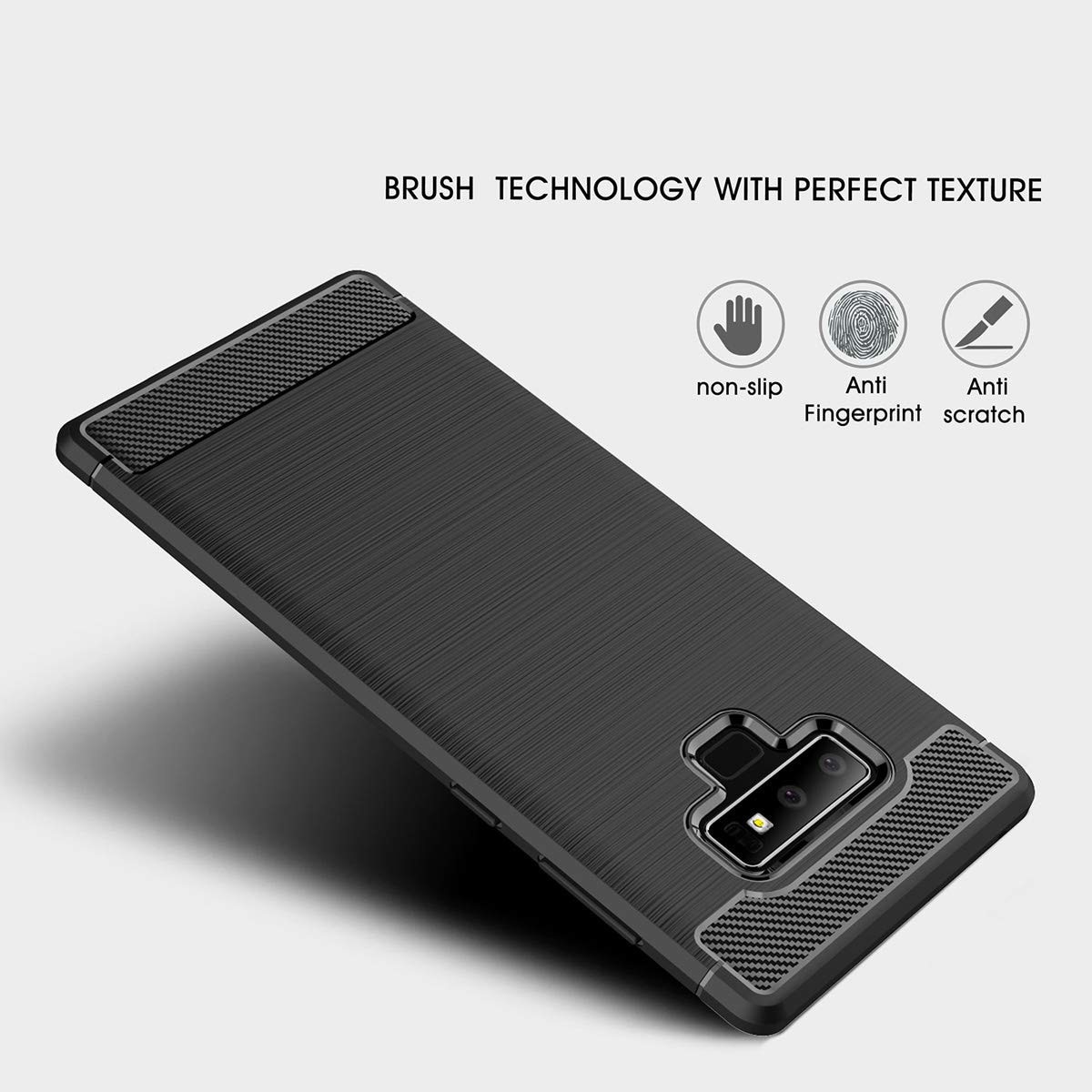 Husa pentru Samsung Galaxy Note 9, Slim Armor Carbon, carcasa spate Antisoc, Negru