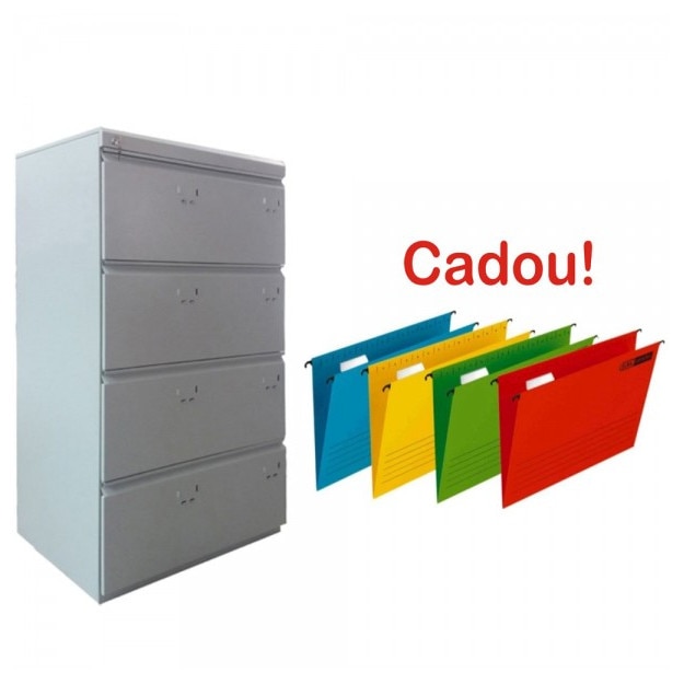 Set: Clasificator metalic dublu cu 4 sertare 840x610x1365 mm (LxlxH), ECO+, +20 dosare suspendabile elba verticflex