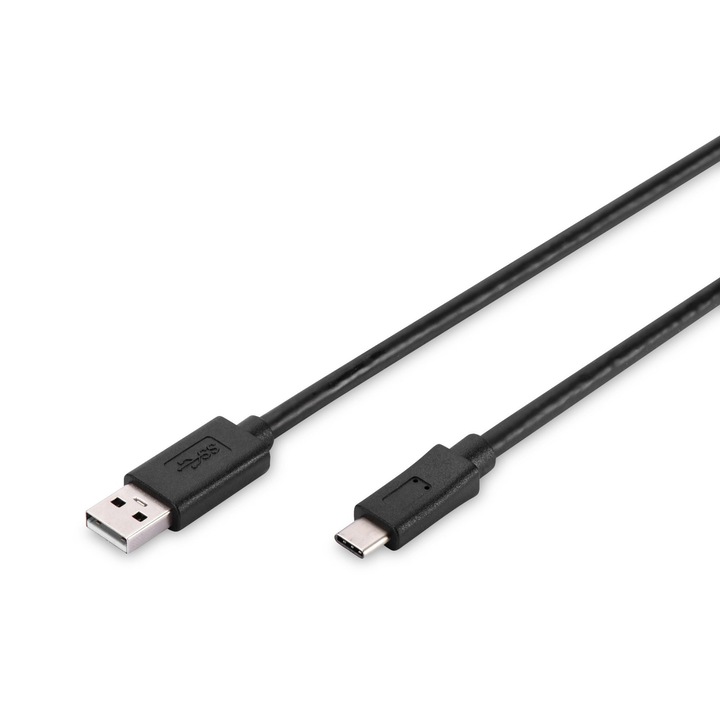 Кабел Assmann, USB/USB-C, 1,8 м, черен