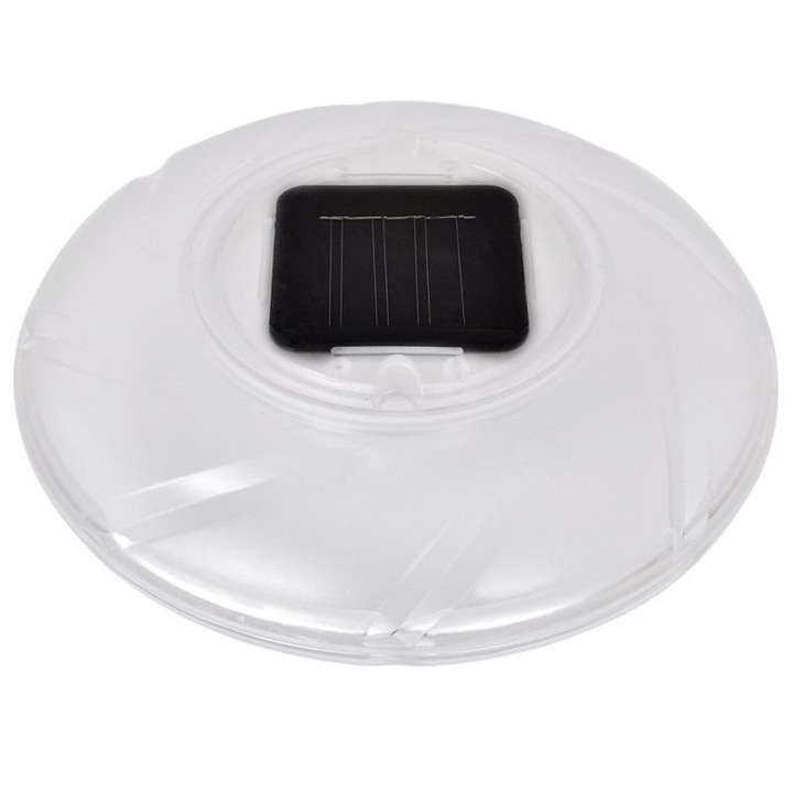 Úszó napelemes lámpa, RGB LED, kettős energiaellátás, 18 cm átmérőjű, IP68, ABS