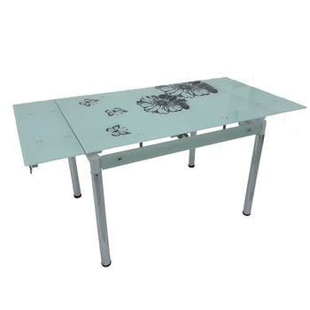 Masa bucatarie extensibila, MB-64 Alb, 110 x 80 x 75 cm, Sticla securizata Masa bucatarie extensibila, MB-64 Alb, 110 x 80 x 75 cm, Sticla securizata