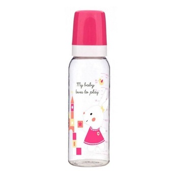 Biberon din polipropilena cu tetina din silicon 250 ml Canpol Babies 11/840, Roz 12+ luni Biberon din polipropilena cu tetina din silicon 250 ml Canpol Babies 11/840, Roz 12+ luni