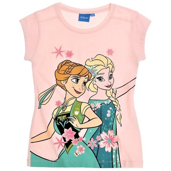 Bluza cu maneca scurta, Disney Frozen,, Roz Bluza cu maneca scurta, Disney Frozen,, Roz