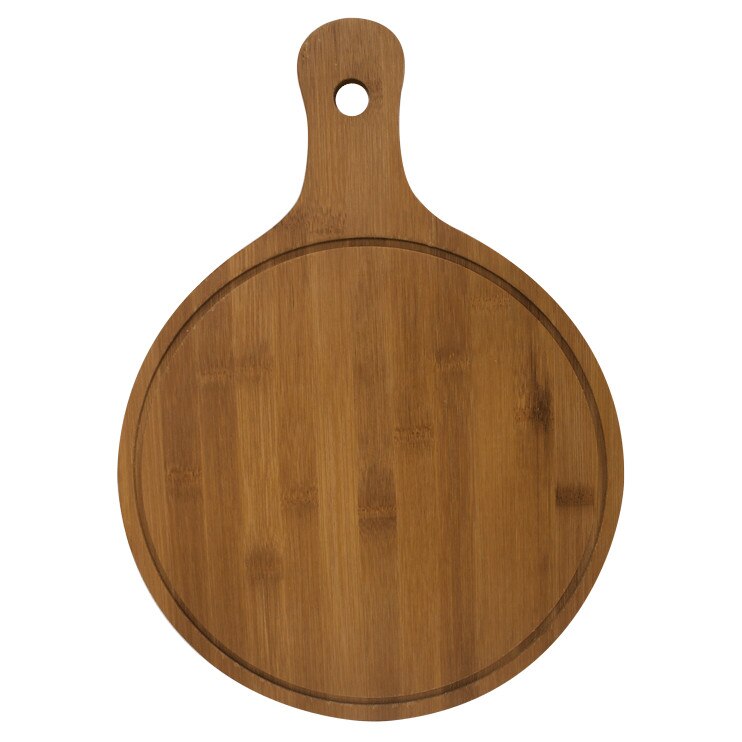 Platou RAKI rotund servire pizza cu maner din lemn 32xh1,2cm