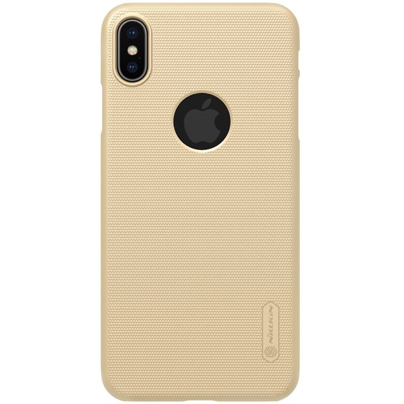 Husa telefon mobil, NILLKIN, iPhone XS Max, Super Frosted Shield Gold (decupaj logo)