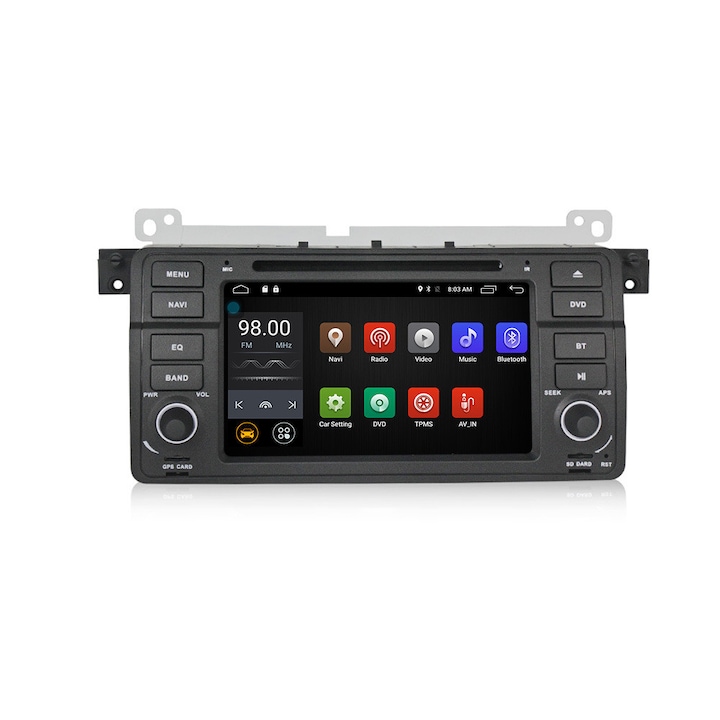 GPS навигация, Android 7.1, BMW E46, M3, Series 3, 4G SIM функция, Canbus