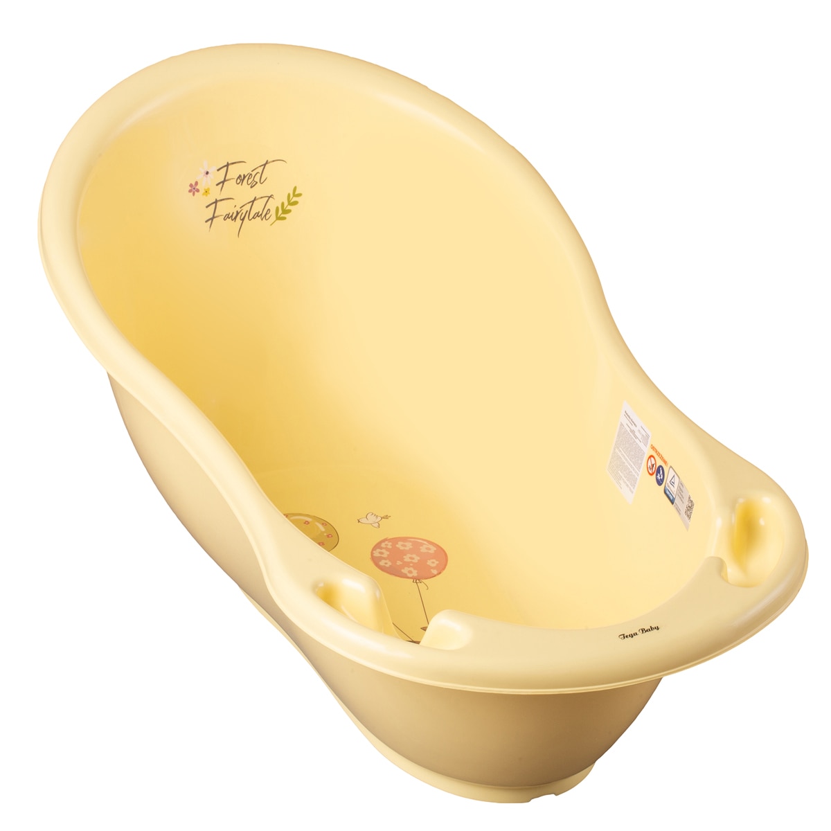 Cadita 86 cm pentru bebelusi Tega Baby Forest FF-004-109, Galben