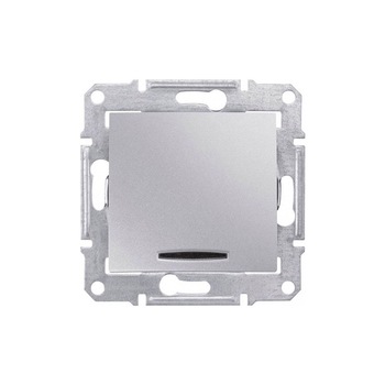 Intrerupator simplu iMKⓇ cu indicator luminos, incastrat, gri, AN Intrerupator simplu iMKⓇ cu indicator luminos, incastrat, gri, AN