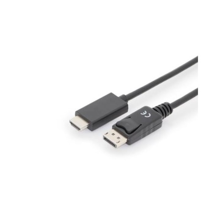 Cablu Assmann, Displayport/HDMI, 4K 60Hz, 1m, Negru