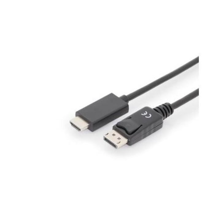 Cablu Assmann, Displayport/HDMI, 4K 60Hz, 3m, Negru