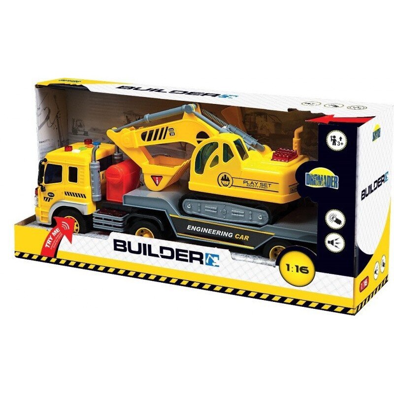 Macheta Dromader, Camion cu excavator, 1:16, 3 ani +, Multicolor