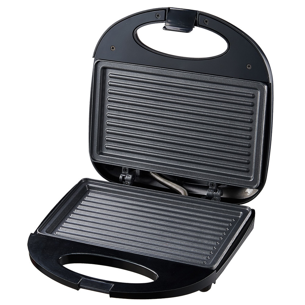 Sandwich maker Tortilla 1000 W, placi neaderente, termostat, indicator LED, negru