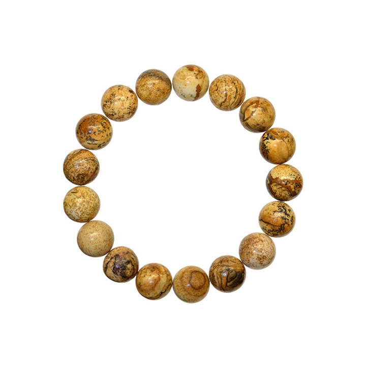 Bratara Jasp Picture - sfere 12mm - cristale semipretioase, unisex, e-crystals