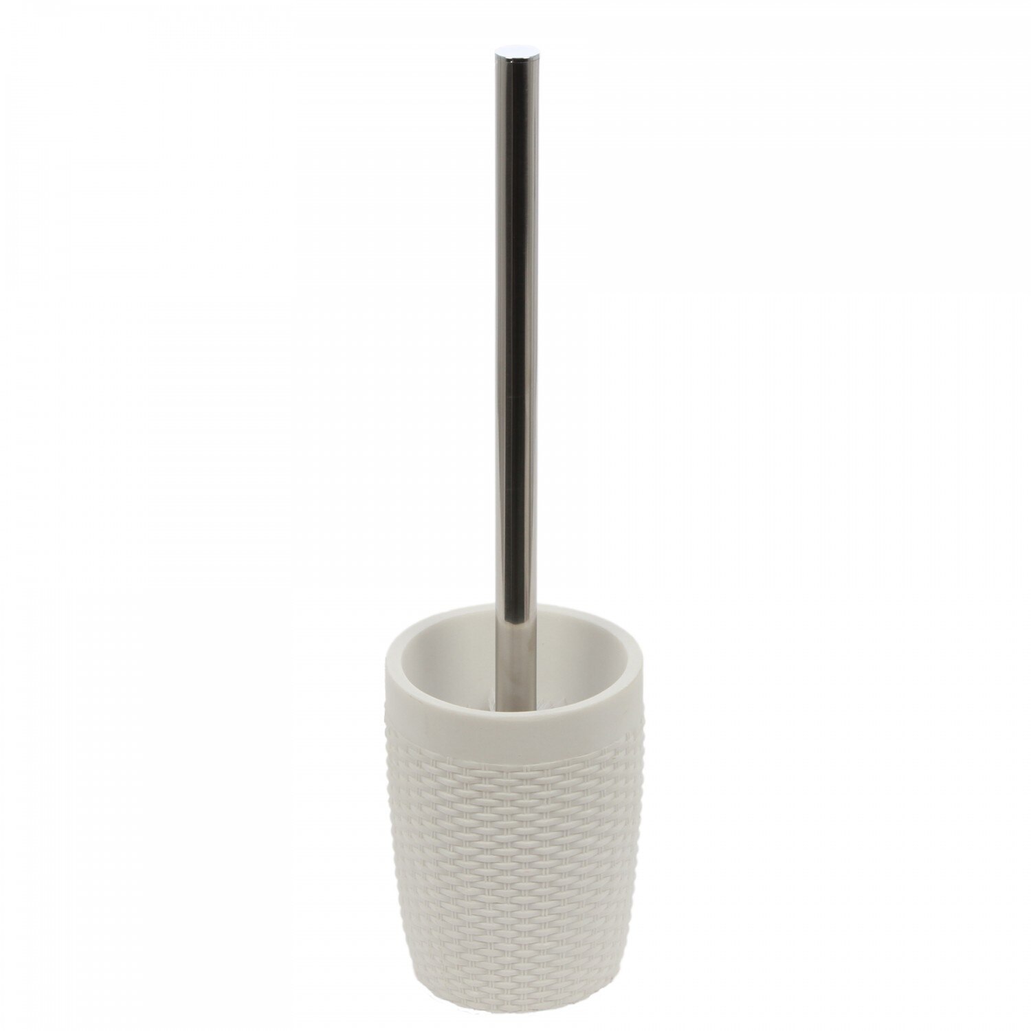 Suport cu perie WC, iMK® VDE-071, polystone, alb, 10 x 37 cm