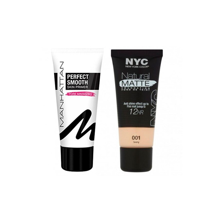 Pachet Promo NYC Natural Matte Foundation N:01 Natural & Manhattan Perfect Smooth Skin Primer