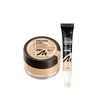 Pachet Promo Manhattan Fresher Skin N:34 & Manhattan Endless Perfection Breathable Concealer N:100 Fair Pachet Promo Manhattan Fresher Skin N:34 & Manhattan Endless Perfection Breathable Concealer N:100 Fair