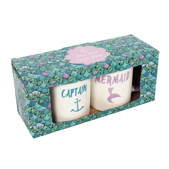 Set cadou 2 cani ceramice Captain Mermaid 250ml