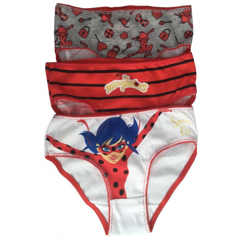 Set 3 perechi de chiloti fete, Buburuza, Multicolor