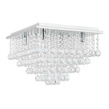 Lampa suspendata eleganta Veli Prisma, lux.pro, 38 x 38 x 28 cm, 4 x G9, max. 28W, crom / cristal alb Lampa suspendata eleganta Veli Prisma, lux.pro, 38 x 38 x 28 cm, 4 x G9, max. 28W, crom / cristal alb