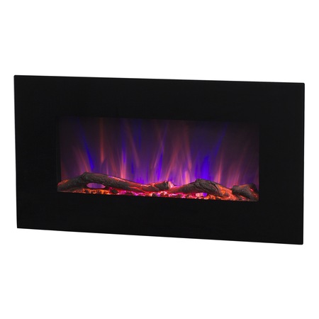 Focar electric de perete Marcus, Dimensiuni (I*L*A) :450*840*140 mm, Flacara colorata, Telecomanda, 2 trepte de incalzire