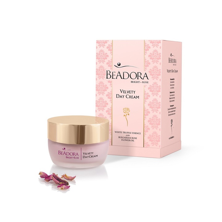 Кадифен дневен крем BeAdora Bright Rose 24-часово овлажняване на кожата с Розово масло и екстракт от бял трюфел 50 мл