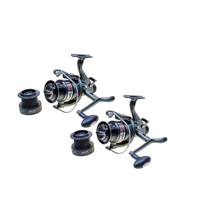 Set 2 Mulinete, Crap, KDL 60, echipata cu 9 rulmenti, baitrunner si tambur long cast