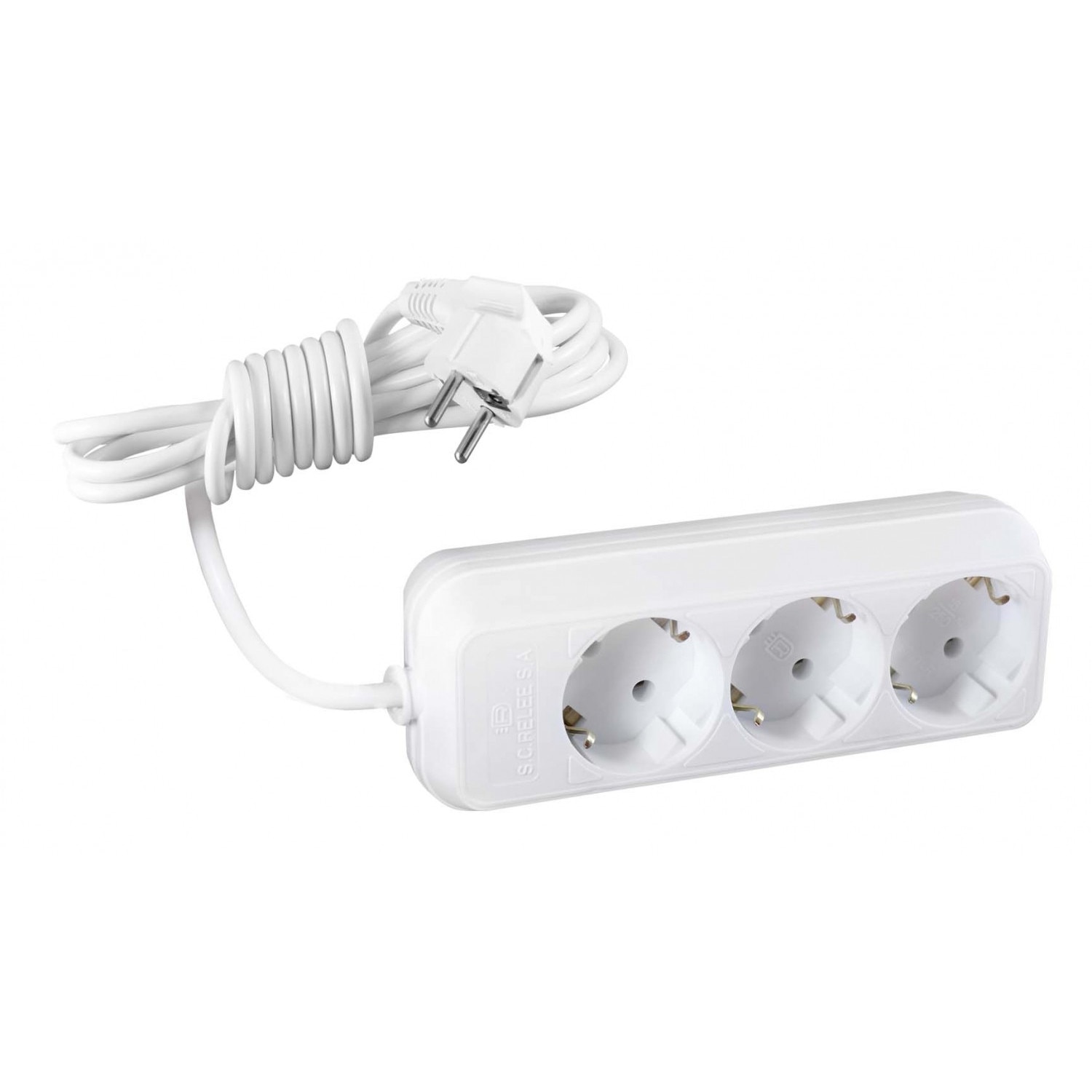 Prelungitor iMKⓇ 3 prize, 15 metri, 2500W, 3 x 1 mmp, contact de protectie, alb, AN