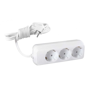 Prelungitor iMKⓇ 3 prize, 7 metri, 2500W, 3 x 1 mmp, contact de protectie, alb, AN Prelungitor iMKⓇ 3 prize, 7 metri, 2500W, 3 x 1 mmp, contact de protectie, alb, AN