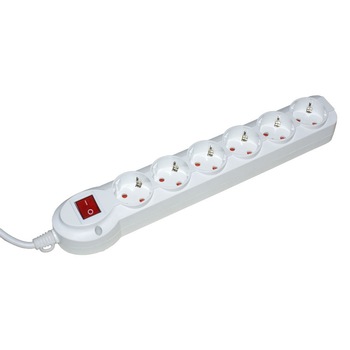 Prelungitor iMKⓇ 6 prize, 5 metri, 3500W, 3 x 1.5 mmp, contact de protectie, intrerupator, alb, AN Prelungitor iMKⓇ 6 prize, 5 metri, 3500W, 3 x 1.5 mmp, contact de protectie, intrerupator, alb, AN