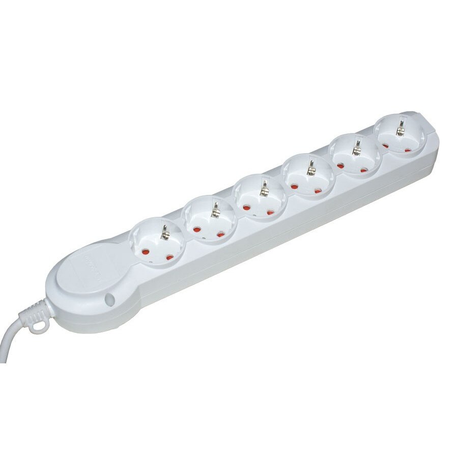 Prelungitor iMKⓇ 6 prize, 5 metri, 3500W, 3 x 1.5 mmp, contact de protectie, alb, AN