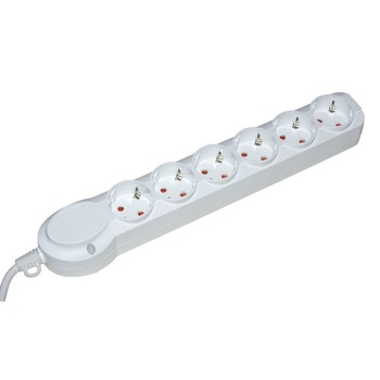 Prelungitor iMKⓇ 6 prize, 5 metri, 3500W, 3 x 1.5 mmp, contact de protectie, alb, AN Prelungitor iMKⓇ 6 prize, 5 metri, 3500W, 3 x 1.5 mmp, contact de protectie, alb, AN