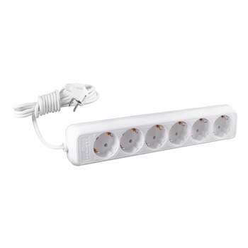 Prelungitor iMKⓇ 6 prize, 3 metri, 2500W, 3 x 1 mmp, contact de protectie, alb, AN Prelungitor iMKⓇ 6 prize, 3 metri, 2500W, 3 x 1 mmp, contact de protectie, alb, AN