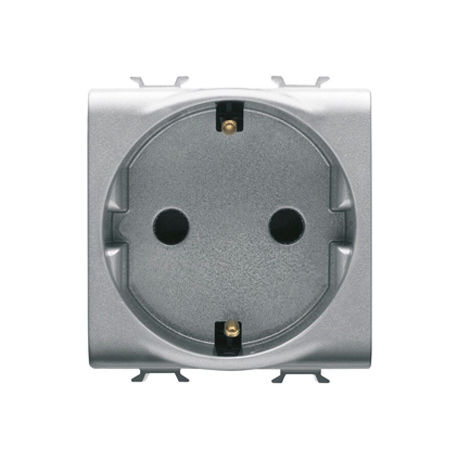 Priza simpla iMKⓇ incastrata, modulara, contact de protectie, gri titan, AN