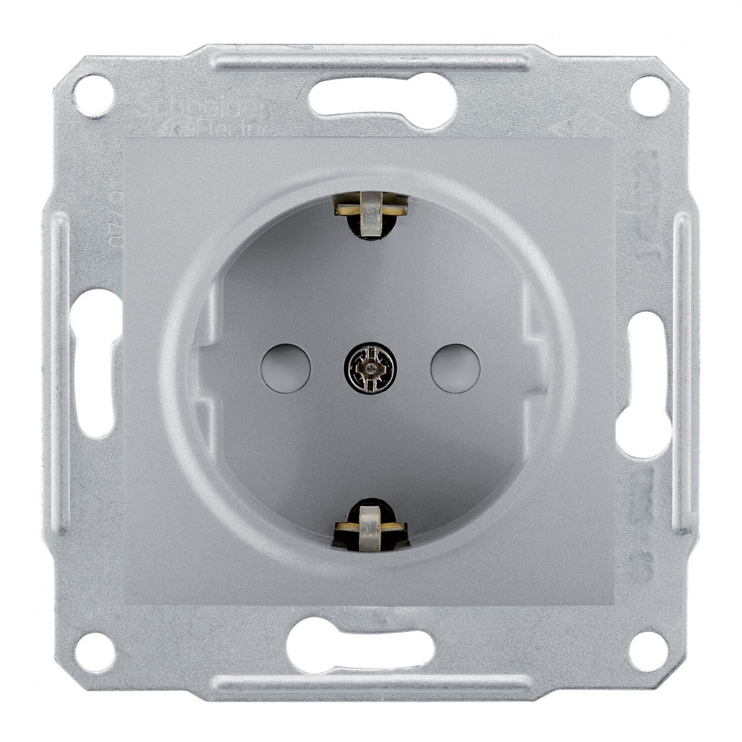 Priza simpla iMKⓇ incastrata, contact de protectie, gri, AN