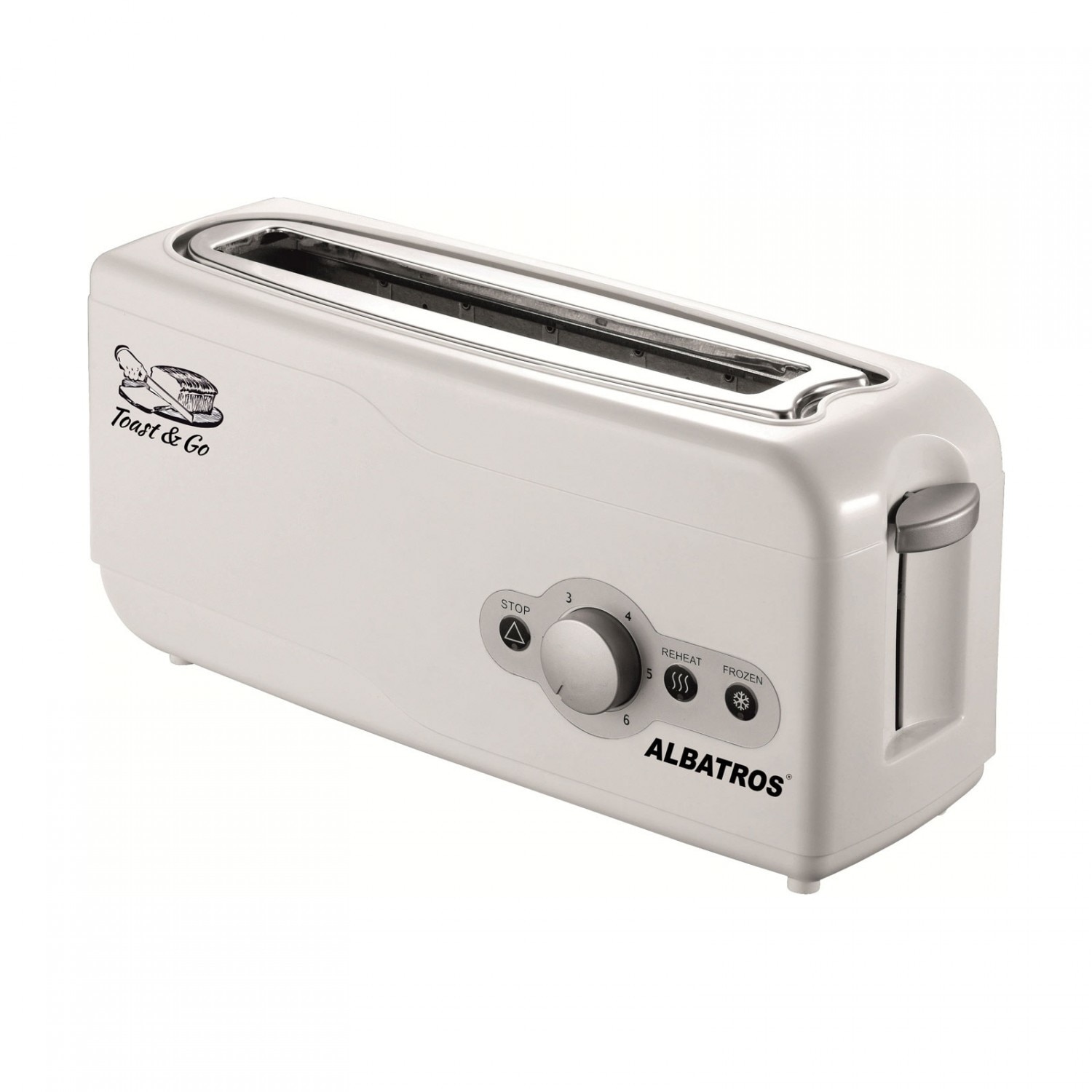 Prajitor de paine Albatros Express, 750 W, 2 felii, functie decongelare, functie reincalzire, 6 trepte putere, argintiu AN