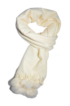 Esarfa fancy toaman-iarna,D&J Exclusive, Alb, Universal Esarfa fancy toaman-iarna,D&J Exclusive, Alb, Universal