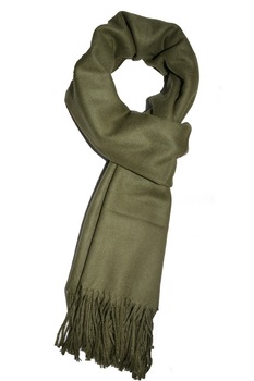 Esarfa casual toamna-iarna cu franjuri, D&J Exclusive, Verde, Universal