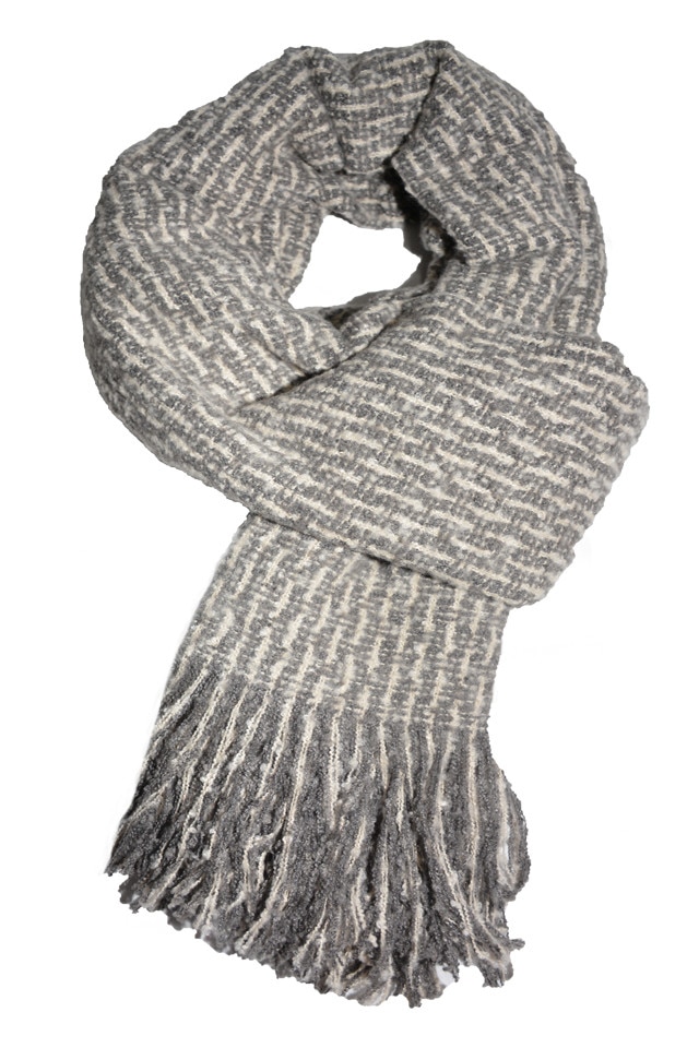 Esarfa tip sal,forma dreptunghiulara,D&J Exclusive,Gri, Universal