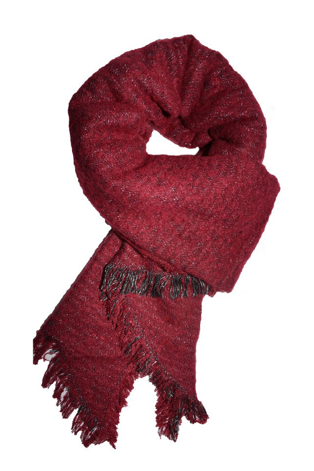 Esarfa chic cu reflexii argintii, D&J Exclusive, Marsala,Universal