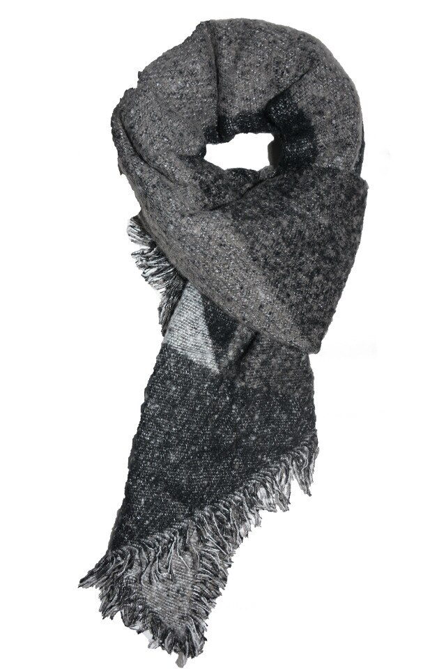 Esarfa chic moderna cu modele geometrice, D&J Exclusive, Gri, Universal