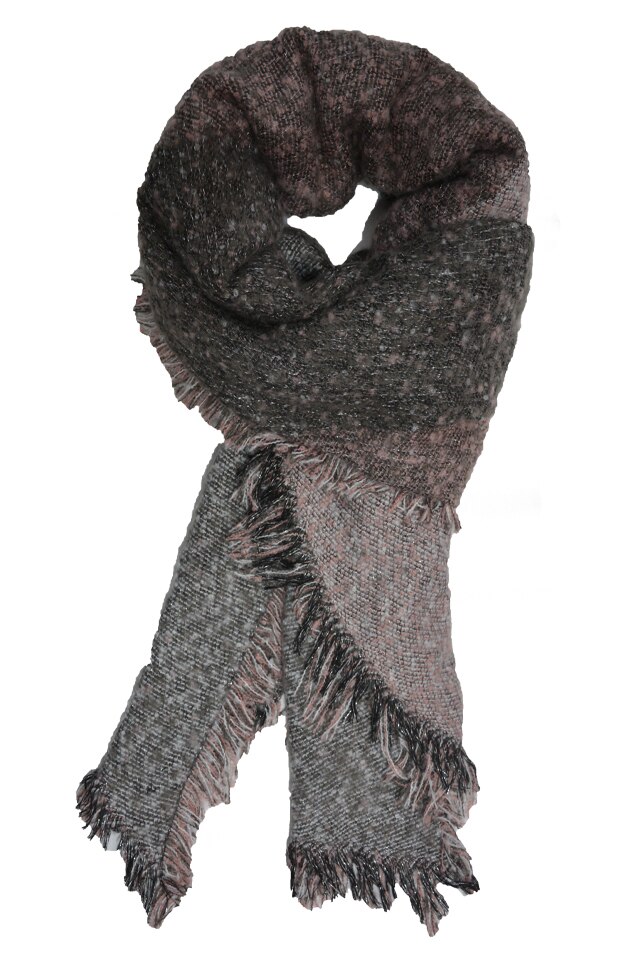 Esarfa chic moderna cu modele geometrice, D&J Exclusive, Gri-plamaniu, Universal