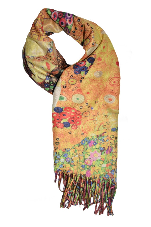 Esarfa tip sal ,design fancy, D&J Exclusive, Galben