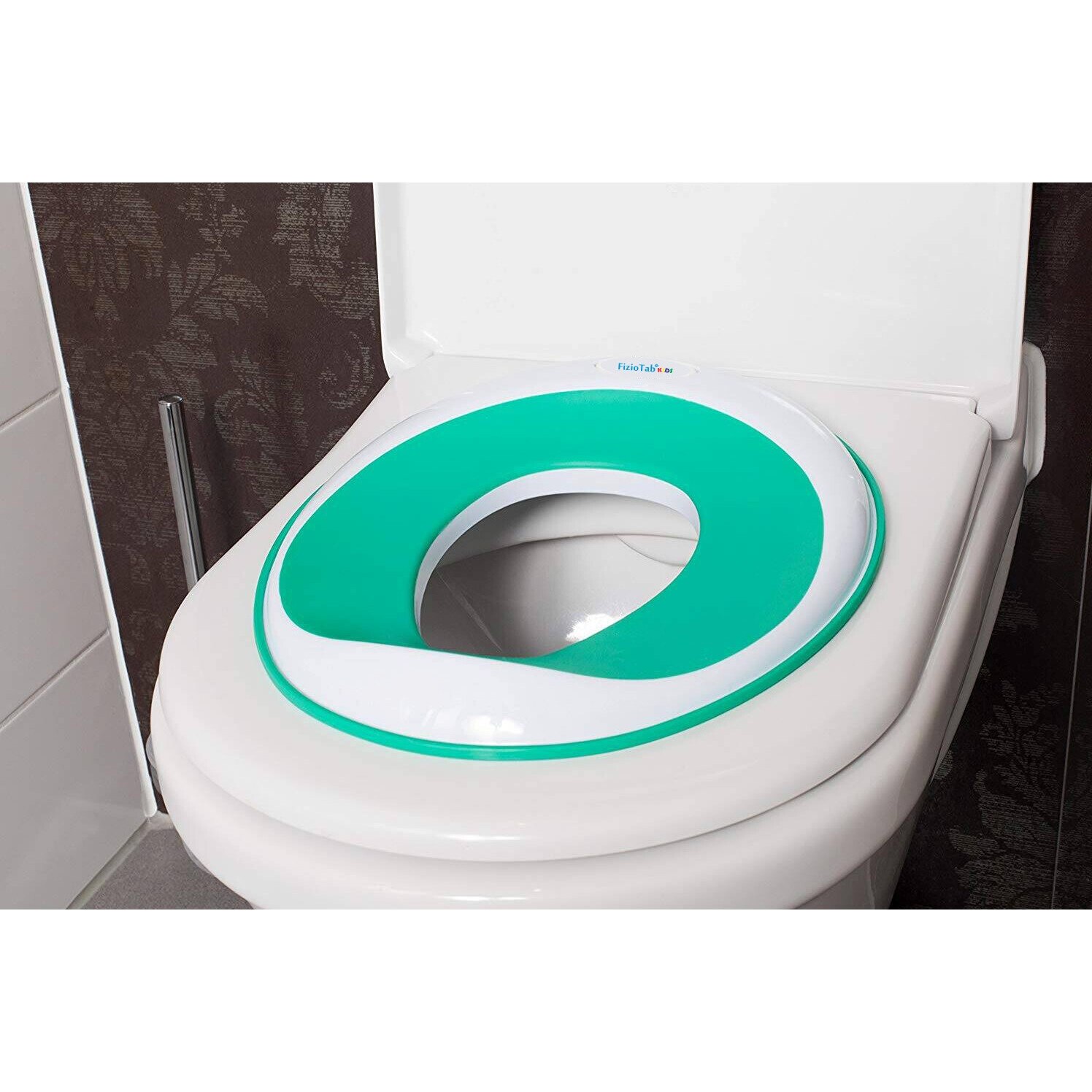 Reductor Wc Copii Fiziotab Kids Portabil Suprafata De Siguranta Antialunecare Alb Albastru Turcoaz Emag Ro